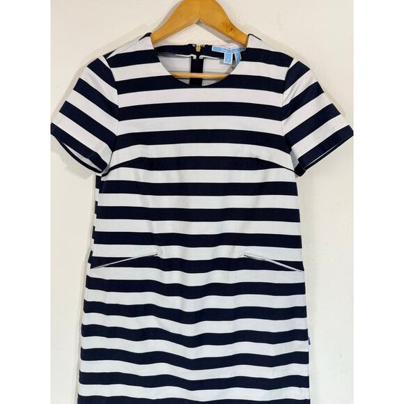 NWT Draper James Nassau Stripe Shift Dress Navy/White Pocket Size 4 DR0270 - Picture 7 of 10